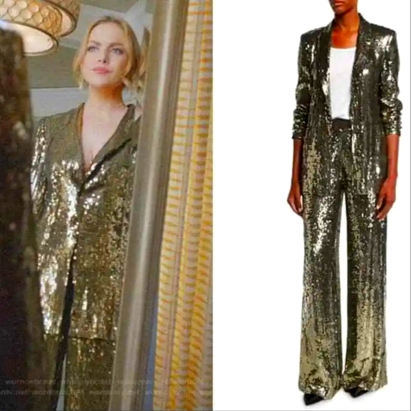 Alice + Olivia Jackets & Blazers - Alice + Olivia Gold Jace Sequin Blazer New